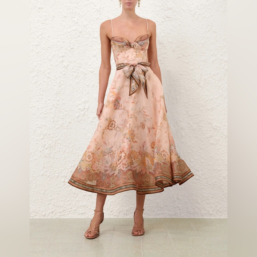 Zimmermann ALCHEMY STRUCTURED MIDI DRESS | PINK PAISLEY
Size 3